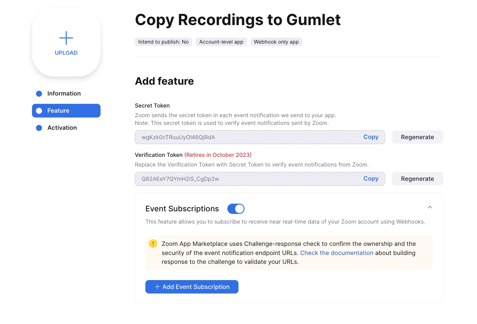 Enable Event Subscriptions